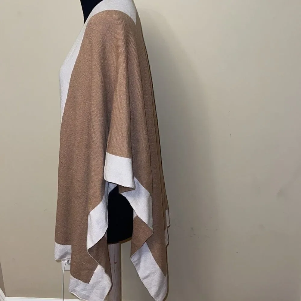 NWT Charter Club Poncho Open Front Tan Beige Sweater one size. Minor snatches.
